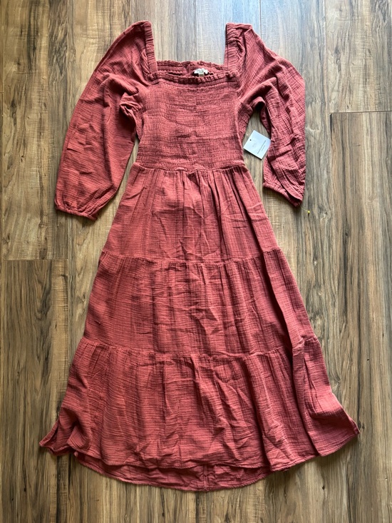 Beach Lunch Lounge Dresses & Skirts - BeachLunchLounge Cotton Luana Gauze Smocked Cutout Back Puff Sleeve Dress Boho M